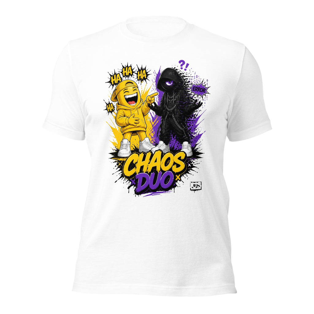Chaos Duo T-Shirt, Gigglez and Glitch jelly bean design