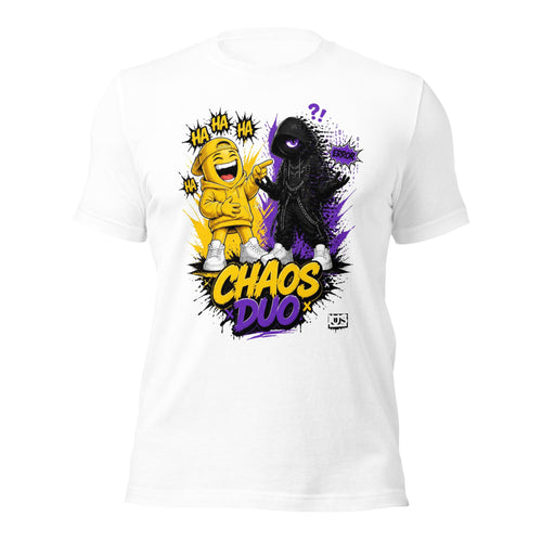 Chaos Duo T-Shirt, Gigglez and Glitch jelly bean design
