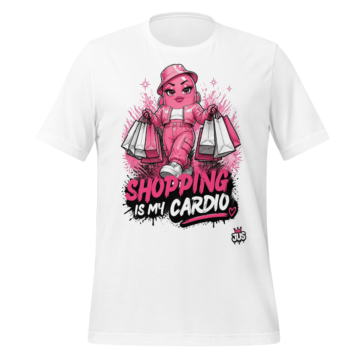 Shopping Is My Cardio T-Shirt, Poppi jelly bean streetwear design