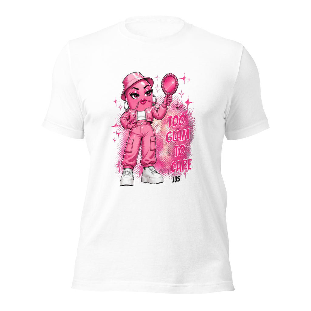 Too Glam To Care T-Shirt, Poppi jelly bean streetwear design